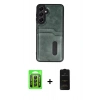 MARSİLYAN™- Galaxy A25 5G Kılıf Yörünge Işık Serisi - Siyah 6D Antistatik Mat Seramik Hayalet Nano Ekran Koruyucu + Raze Metal Kamera Lens - SH