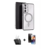 MARSİLYAN™- Galaxy A25 5G Kılıf Zirve Doku Prime - Siyah 3D Antistatik Mat Seramik Nano Ekran Koruyucu + Kamera Lens Koruma Cam - SF