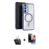 MARSİLYAN™- Galaxy A25 5G Kılıf Zirve Doku Prime - Siyah 3D Antistatik Mat Seramik Nano Ekran Koruyucu + Kamera Lens Koruma Cam - SF