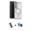 MARSİLYAN™- Galaxy A25 5G Kılıf Zirve Doku Prime - Siyah 3D Antistatik Seramik Nano Ekran Koruyucu + Valdez Metal Kamera Lens - GS
