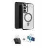 MARSİLYAN™- Galaxy A25 5G Kılıf Zirve Doku Prime - Siyah 3D Antistatik Seramik Nano Ekran Koruyucu + Kamera Lens Koruma Cam - SF