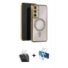 MARSİLYAN™- Galaxy A25 5G Kılıf Zirve Doku Prime - Siyah 3D Antistatik Seramik Nano Ekran Koruyucu + Kamera Lens Koruma Cam - SF