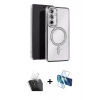 MARSİLYAN™- Galaxy A25 5G Kılıf Zirve Doku Prime - Siyah 3D Antistatik Seramik Nano Ekran Koruyucu + Kamera Lens Koruma Cam - SF