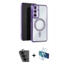 MARSİLYAN™- Galaxy A25 5G Kılıf Zirve Doku Prime - Siyah 3D Antistatik Seramik Nano Ekran Koruyucu + Valdez Metal Kamera Lens - SH