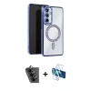 MARSİLYAN™- Galaxy A25 5G Kılıf Zirve Doku Prime - Siyah 3D Antistatik Seramik Nano Ekran Koruyucu + Valdez Metal Kamera Lens - SH