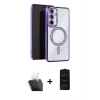MARSİLYAN™- Galaxy A25 5G Kılıf Zirve Doku Prime - Siyah 6D Antistatik Mat Seramik Hayalet Nano Ekran Koruyucu + Kamera Lens Koruma Cam - SF