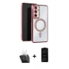 MARSİLYAN™- Galaxy A25 5G Kılıf Zirve Doku Prime - Siyah 6D Antistatik Mat Seramik Hayalet Nano Ekran Koruyucu + Kamera Lens Koruma Cam - SF