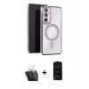 MARSİLYAN™- Galaxy A25 5G Kılıf Zirve Doku Prime - Siyah 6D Antistatik Mat Seramik Hayalet Nano Ekran Koruyucu + Kamera Lens Koruma Cam - SF