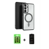 MARSİLYAN™- Galaxy A25 5G Kılıf Zirve Doku Prime - Siyah 6D Antistatik Mat Seramik Hayalet Nano Ekran Koruyucu + Raze Metal Kamera Lens - SH