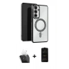 MARSİLYAN™- Galaxy A25 5G Kılıf Zirve Doku Prime - Siyah 6D Antistatik Mat Seramik Hayalet Nano Ekran Koruyucu + Kamera Lens Koruma Cam - SF