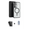 MARSİLYAN™- Galaxy A25 5G Kılıf Zirve Doku Prime - Siyah Joko Magic 5D Cam + Valdez Metal Kamera Lens - SH