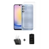 MARSİLYAN™- Galaxy A25 5G Kılıf Zirve Doku - Siyah 6D Antistatik Mat Seramik Hayalet Nano Ekran Koruyucu + Kamera Lens Koruma Cam - SF