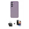 MARSİLYAN™- Galaxy A25 5G Kılıf Zirve Form - Siyah 3D Antistatik Mat Seramik Nano Ekran Koruyucu + Kamera Lens Koruma Cam - SF