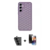 MARSİLYAN™- Galaxy A25 5G Kılıf Zirve Form - Siyah 3D Antistatik Mat Seramik Nano Ekran Koruyucu + Valdez Metal Kamera Lens - SH