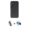 MARSİLYAN™- Galaxy A25 5G Kılıf Zirve Form - Siyah 3D Antistatik Seramik Nano Ekran Koruyucu + Valdez Metal Kamera Lens - GS