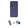 MARSİLYAN™- Galaxy A25 5G Kılıf Zirve Form - Siyah 3D Antistatik Seramik Nano Ekran Koruyucu + Valdez Metal Kamera Lens - GS