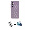 MARSİLYAN™- Galaxy A25 5G Kılıf Zirve Form - Siyah 3D Antistatik Seramik Nano Ekran Koruyucu + Valdez Metal Kamera Lens - GS