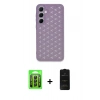 MARSİLYAN™- Galaxy A25 5G Kılıf Zirve Form - Siyah 6D Antistatik Mat Seramik Hayalet Nano Ekran Koruyucu + Raze Metal Kamera Lens - SH