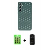 MARSİLYAN™- Galaxy A25 5G Kılıf Zirve Form - Siyah 6D Antistatik Mat Seramik Hayalet Nano Ekran Koruyucu + Raze Metal Kamera Lens - SH