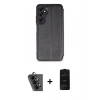 MARSİLYAN™- Galaxy A25 5G Kılıf Zirve Yansıma Serisi - Siyah 6D Antistatik Mat Seramik Hayalet Nano Ekran Koruyucu + Valdez Metal Kamera Lens - SH