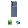 MARSİLYAN™- Galaxy A26 Kılıf Eksen Form Prime - Siyah 3D Antistatik Cam Ekran Koruyucu + Raze Metal Kamera Lens - SH