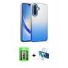 MARSİLYAN™- Galaxy A26 Kılıf Kıvılcım Minimal Özel Seri - Siyah 3D Antistatik Cam Ekran Koruyucu + Raze Metal Kamera Lens - GS