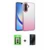 MARSİLYAN™- Galaxy A26 Kılıf Kıvılcım Minimal Özel Seri - Siyah 3D Antistatik Hayalet Cam Ekran Koruyucu + Raze Metal Kamera Lens - GS