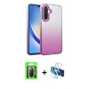 MARSİLYAN™- Galaxy A26 Kılıf Kıvılcım Minimal Özel Seri - Siyah 3D Antistatik Seramik Nano Ekran Koruyucu + Raze Metal Kamera Lens - SH