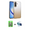 MARSİLYAN™- Galaxy A26 Kılıf Kıvılcım Minimal Özel Seri - Siyah 3D Antistatik Seramik Nano Ekran Koruyucu + Raze Metal Kamera Lens - GS