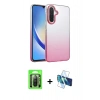 MARSİLYAN™- Galaxy A26 Kılıf Kıvılcım Minimal Özel Seri - Siyah 3D Antistatik Seramik Nano Ekran Koruyucu + Raze Metal Kamera Lens - SH