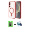 MARSİLYAN™- Galaxy A26 Kılıf Nova Işık Özel Seri - Siyah 3D Antistatik Seramik Nano Ekran Koruyucu + Raze Metal Kamera Lens - GS
