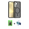 MARSİLYAN™- Galaxy A26 Kılıf Siluet Minimal Prime - Siyah 3D Antistatik Seramik Nano Ekran Koruyucu + Siyah Raze Metal Kamera Lens