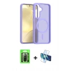 MARSİLYAN™- Galaxy A26 Kılıf Siluet Minimal Prime - Siyah 3D Antistatik Seramik Nano Ekran Koruyucu + Siyah Raze Metal Kamera Lens