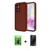 MARSİLYAN™- Galaxy A26 Kılıf Yankı Yansıma Özel Seri - Siyah 3D Antistatik Hayalet Cam Ekran Koruyucu + Raze Metal Kamera Lens - SH
