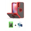 MARSİLYAN™- Galaxy A26 Kılıf Yörünge Çizgi - Siyah 3D Antistatik Seramik Nano Ekran Koruyucu + Raze Metal Kamera Lens - SH