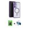 MARSİLYAN™- Galaxy A26 Kılıf Zirve Doku Prime - Siyah 3D Antistatik Seramik Nano Ekran Koruyucu + Raze Metal Kamera Lens - SH