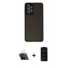 MARSİLYAN™- Galaxy A32 Kılıf Ahenk Çizgi Serisi - Siyah 6D Antistatik Mat Seramik Hayalet Nano Ekran Koruyucu + Kamera Lens Koruma Cam - SF