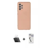 MARSİLYAN™- Galaxy A32 Kılıf Ahenk Serisi - Şeffaf Uv Polymer Nano Ekran Koruyucu + Kamera Lens Koruma Cam - SF