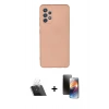 MARSİLYAN™- Galaxy A32 Kılıf Ahenk Serisi - Siyah 3D Antistatik Mat Seramik Nano Ekran Koruyucu + Kamera Lens Koruma Cam - SF