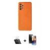 MARSİLYAN™- Galaxy A32 Kılıf Ahenk Serisi - Siyah 3D Antistatik Mat Seramik Nano Ekran Koruyucu + Kamera Lens Koruma Cam - SF