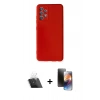 MARSİLYAN™- Galaxy A32 Kılıf Ahenk Serisi - Siyah 3D Antistatik Mat Seramik Nano Ekran Koruyucu + Kamera Lens Koruma Cam - SF