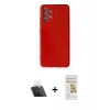 MARSİLYAN™- Galaxy A32 Kılıf Ahenk Serisi - Siyah Mat Seramik Nano Ekran Koruyucu + Kamera Lens Koruma Cam - SF