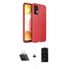 MARSİLYAN™- Galaxy A32 Kılıf Doruk Klasik Özel Seri - Siyah 6D Antistatik Mat Seramik Hayalet Nano Ekran Koruyucu + Kamera Lens Koruma Cam - SF