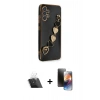 MARSİLYAN™- Galaxy A32 Kılıf Nova Işık Prime - Siyah 3D Antistatik Mat Seramik Nano Ekran Koruyucu + Kamera Lens Koruma Cam - SF