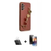 MARSİLYAN™- Galaxy A32 Kılıf Nova Işık Prime - Siyah 3D Antistatik Mat Seramik Nano Ekran Koruyucu + Kamera Lens Koruma Cam - SF