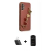 MARSİLYAN™- Galaxy A32 Kılıf Nova Işık Prime - Siyah 6D Antistatik Mat Seramik Hayalet Nano Ekran Koruyucu + Kamera Lens Koruma Cam - SF