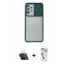 MARSİLYAN™- Galaxy A32 Kılıf Vadi Çizgi - Şeffaf Uv Polymer Nano Ekran Koruyucu + Kamera Lens Koruma Cam - SF