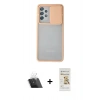 MARSİLYAN™- Galaxy A32 Kılıf Vadi Çizgi - Siyah Mat Seramik Nano Ekran Koruyucu + Kamera Lens Koruma Cam - SF