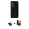 MARSİLYAN™- Galaxy A32 Kılıf Yankı Serisi - Siyah 3D Antistatik Mat Seramik Nano Ekran Koruyucu + Kamera Lens Koruma Cam - SF