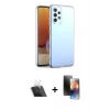 MARSİLYAN™- Galaxy A32 Kılıf Zirve Doku - Siyah 3D Antistatik Mat Seramik Nano Ekran Koruyucu + Kamera Lens Koruma Cam - SF